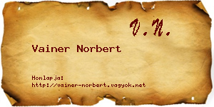 Vainer Norbert névjegykártya